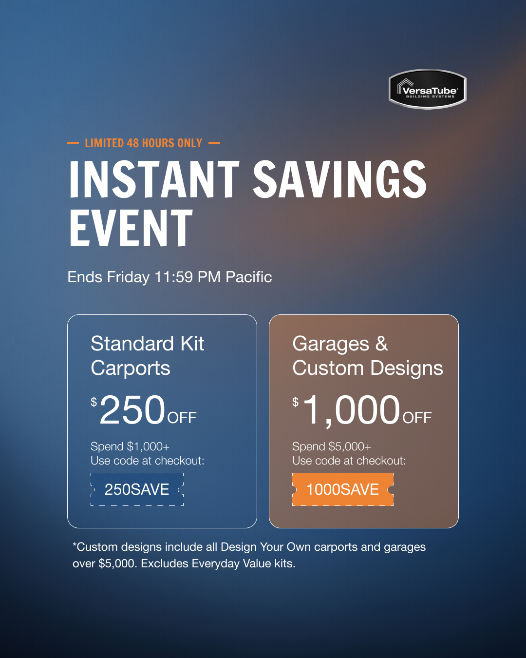 Instant Savings Event ad